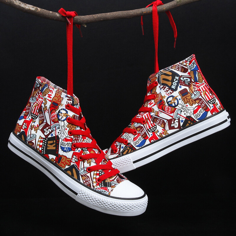 floral print canvas shoes